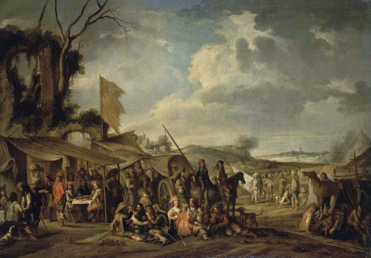 Cornelis de Wael A Camp by the Ruins